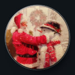 Vintage Santa Claus Snowman Winter Christmas PopSocket<br><div class="desc">Vintage Santa Claus Snowman Winter Christmas Phone Grips Popsockets features a jovial Santa Claus and snowman in the snow. Perfect as stocking fillers and gifts for family and friends for the Christmas holidays. Part of a collection. Designed by Evco Holidays www.zazzle.com/store/evcoholidays</div>