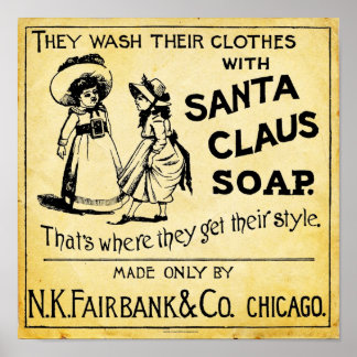 Vintage Santa Claus Soap Ad Print