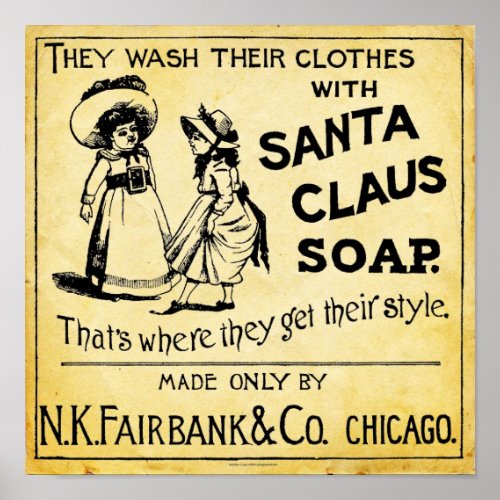 Vintage Santa Claus Soap Ad Print