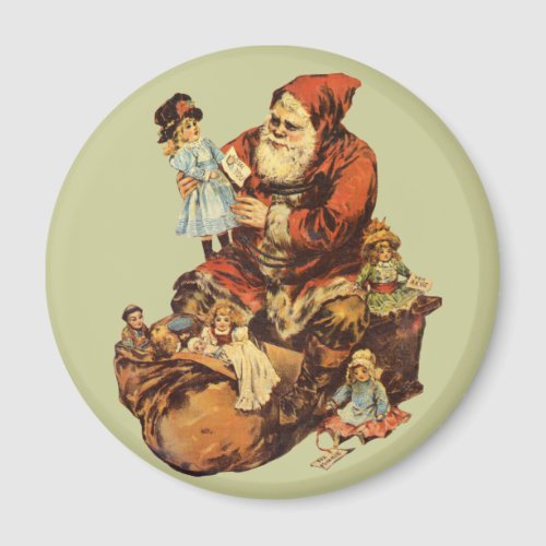 Vintage Santa Claus St Nickn Art Print Magnet