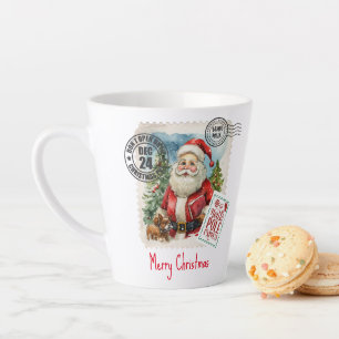 Vintage Santa Claus Stamp Latte Mug