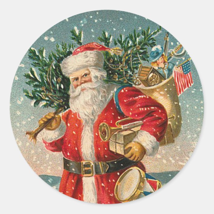 Vintage Santa Claus sticker | Zazzle.com