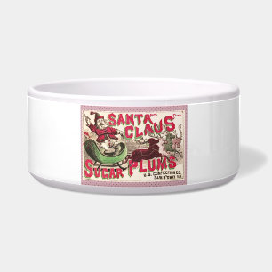 Vintage Santa Claus Sugar Plums Ad Antique Candy Bowl