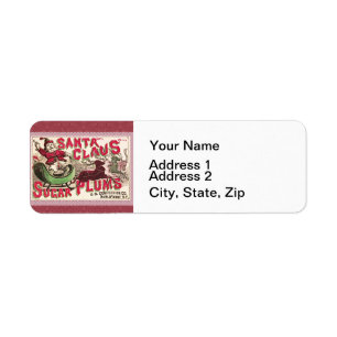 Vintage Santa Claus Sugar Plums Ad Antique Candy Label