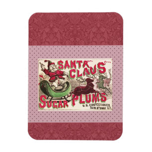 Vintage Santa Claus Sugar Plums Ad Antique Candy Magnet