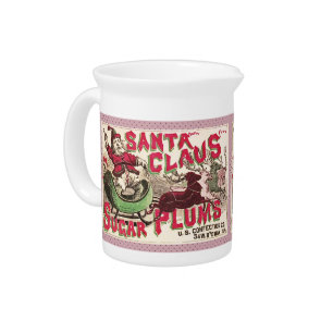 Vintage Santa Claus Sugar Plums Ad Antique Candy Pitcher