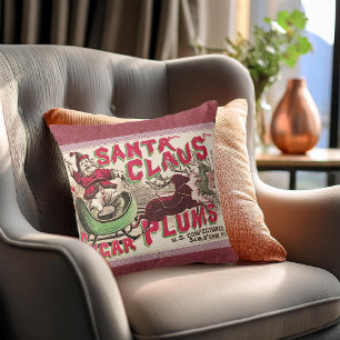 Vintage Santa Claus Sugar Plums Ad Antique Candy Throw Pillow