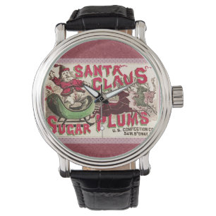Vintage Santa Claus Sugar Plums Ad Antique Candy Watch