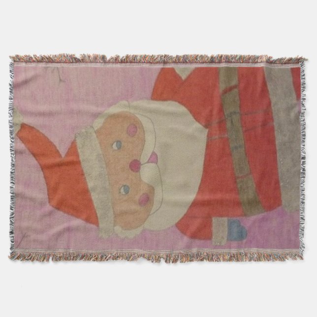 Vintage Santa Claus Throw Blanket (Front)