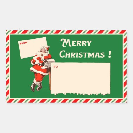 Vintage Santa Claus To/from Stickers