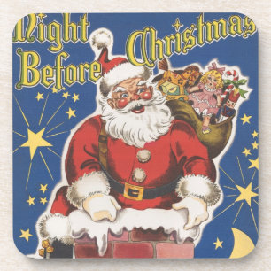 Vintage Santa Claus, Twas Night Before Christmas Coaster