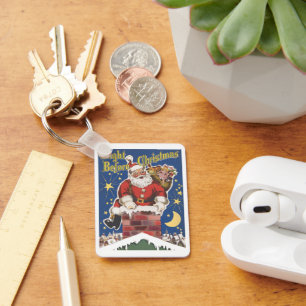 Vintage Santa Claus, Twas Night Before Christmas Keychain