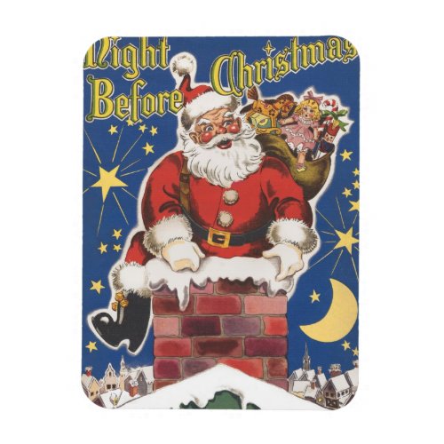 Vintage Santa Claus Twas Night Before Christmas Magnet