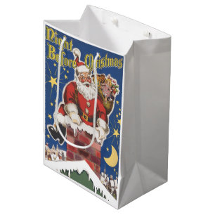 Vintage Santa Claus, Twas Night Before Christmas Medium Gift Bag