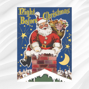 Vintage Santa Claus  Twas Night Before Christmas Poster by ChristmasCafe at Zazzle