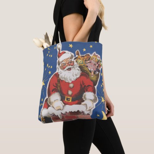 Vintage Santa Claus Twas Night Before Christmas Tote Bag