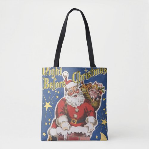 Vintage Santa Claus Twas Night Before Christmas Tote Bag