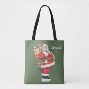 Vintage Santa Claus, Victorian Christmas die cut Tote Bag