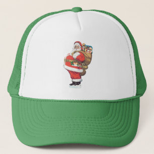 Vintage Santa Claus, Victorian Christmas die cut Trucker Hat