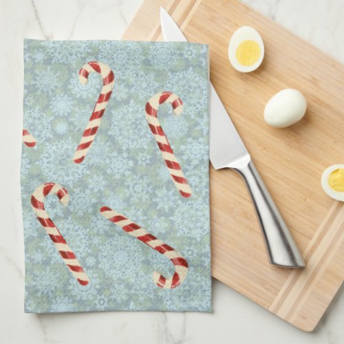 Vintage Santa Claus With Candy Canes Towel