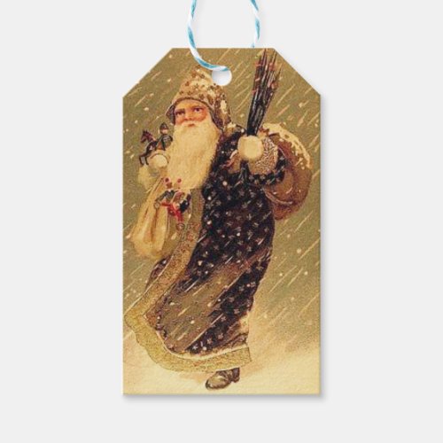 Vintage Santa Claus With Gifts Gift Tags