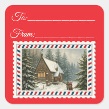 Vintage Santa Claus with Magic & Fairies Square St