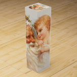 Vintage Santa Claus with Smiling Child Wine Box<br><div class="desc">Beautiful old world illustration featuring Saint Nicholas holding a smiling child with golden curls playfully pulling on his flowing white whiskers.</div>