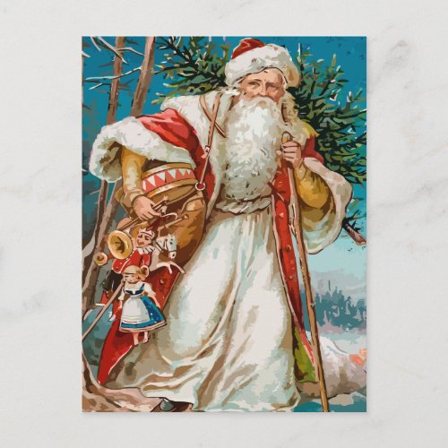 Vintage Santa Claus with toys postcard