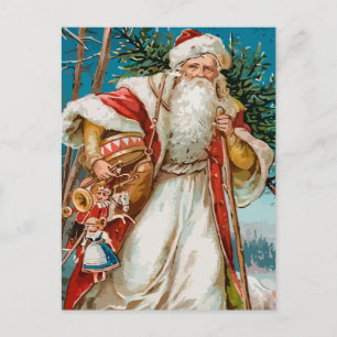 Vintage Santa Claus with toys postcard
