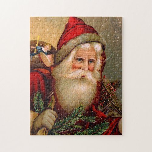 Vintage Santa Claus with Walking Stick Jigsaw Puzzle