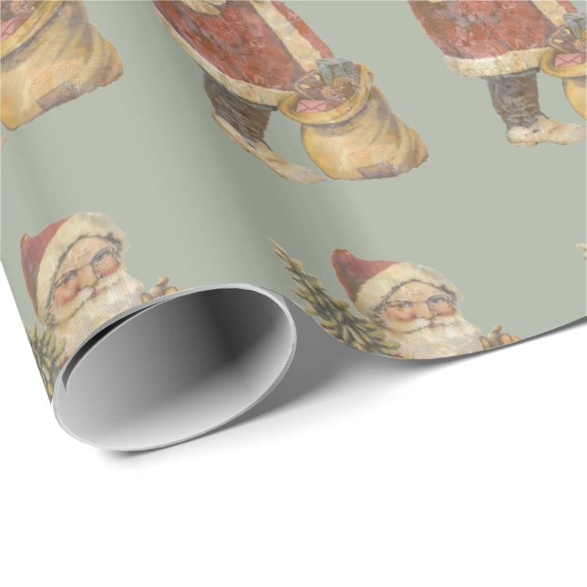 Vintage Santa Claus Wrapping Paper (Roll Corner)