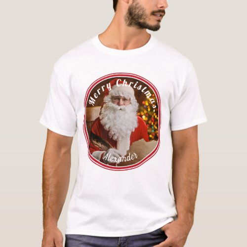 Vintage Santa Claus Writing Christmas Tree T_Shirt