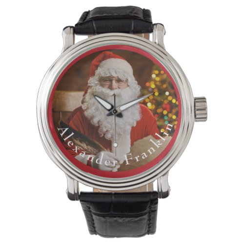 Vintage Santa Claus Writing Christmas Tree Watch