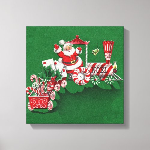 Vintage Santa Clause Candy Train Canvas Print