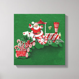 Vintage Santa Clause Candy Train Canvas Print