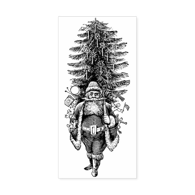 Vintage Santa Clause Christmas rubber stamp (Imprint)