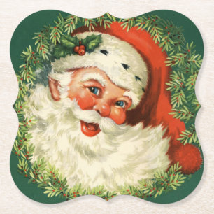 Vintage Santa Clause Paper Coaster