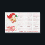 Vintage Santa Clause Personalized 2025 Calendar<br><div class="desc">Spread Christmas cheer with this year at a glance magnetic calendar that blends nostalgia with practicality and features a classic mid-century image of Santa's jolly face,  warmly wishing everyone "Happy Holidays" with its vintage flair.</div>