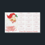 Vintage Santa Clause Personalized 2025 Calendar<br><div class="desc">Spread Christmas cheer with this year at a glance magnetic calendar that blends nostalgia with practicality and features a classic mid-century image of Santa's jolly face,  warmly wishing everyone "Happy Holidays" with its vintage flair.</div>