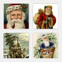 Vintage Santa Coaster Set