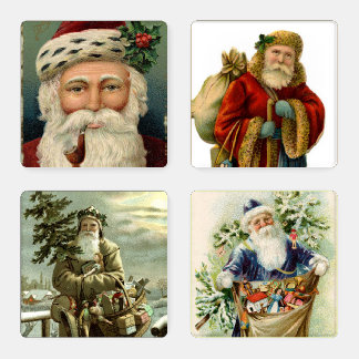 Vintage Santa Coaster Set