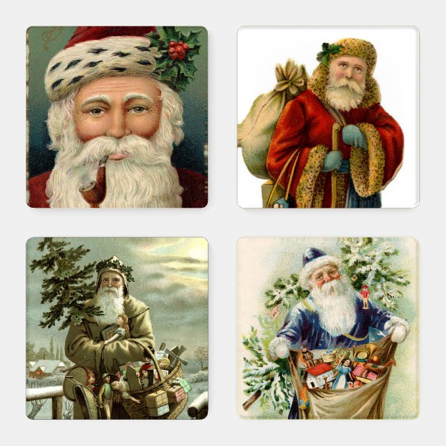 Vintage Santa Coaster Set (Set)