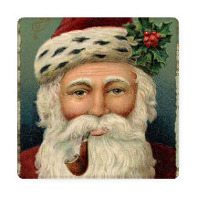 Vintage Santa Coaster Set