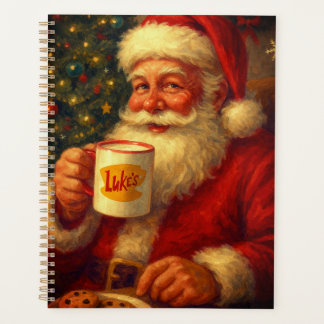 Vintage Santa Coffee Mug Spiral Planner