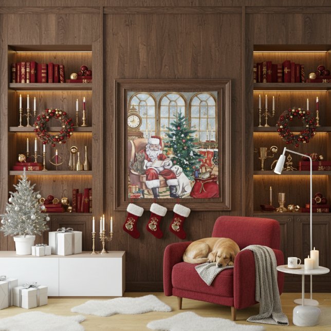 Vintage Santa Cozy Christmas Animals Backdrop (Creator Uploaded)