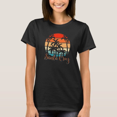 Vintage Santa Cruz California Beach Sunset Retro P T_Shirt