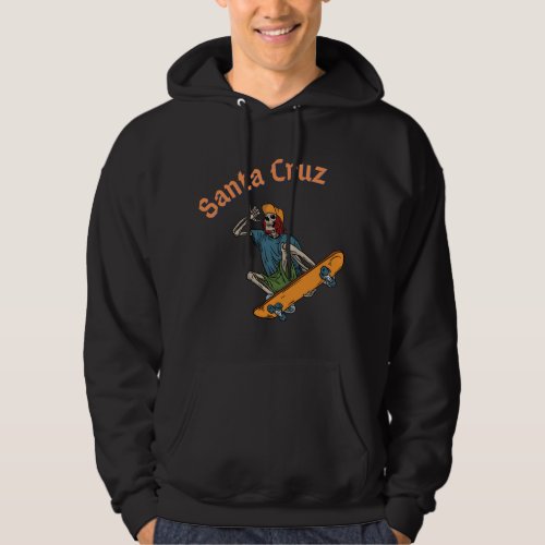 Vintage Santa Cruz California Epic Skeleton Skateb Hoodie