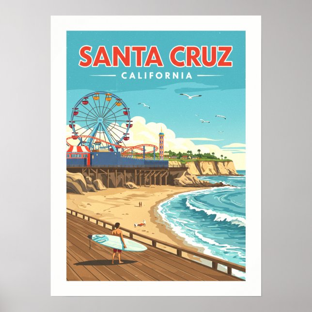 Vintage Santa Cruz California Poster | Zazzle