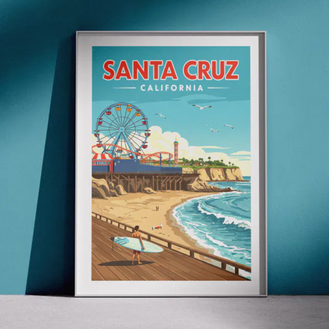 Vintage Santa Cruz California Poster | Zazzle