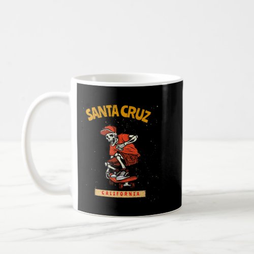 Vintage Santa Cruz California Skeleton Skateboarde Coffee Mug